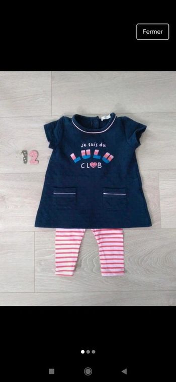 Ensemble fille robe legging Lulu Castagnette 12 mois