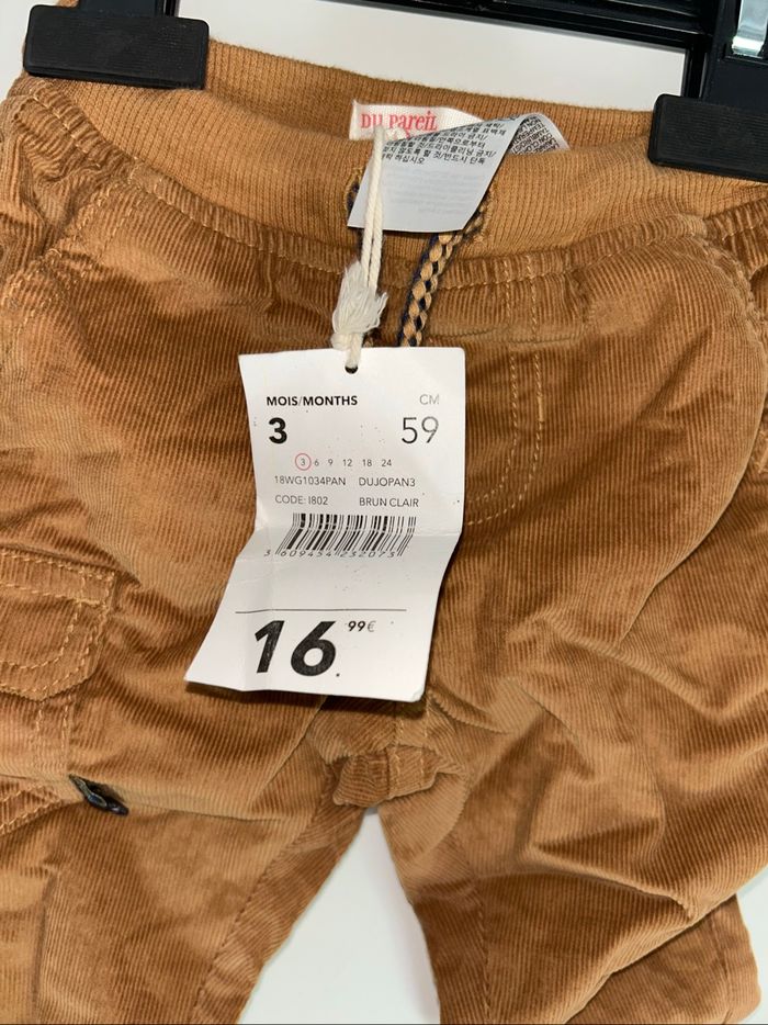 Petit pantalon marron - 3 mois - Du pareil au même - photo numéro 4