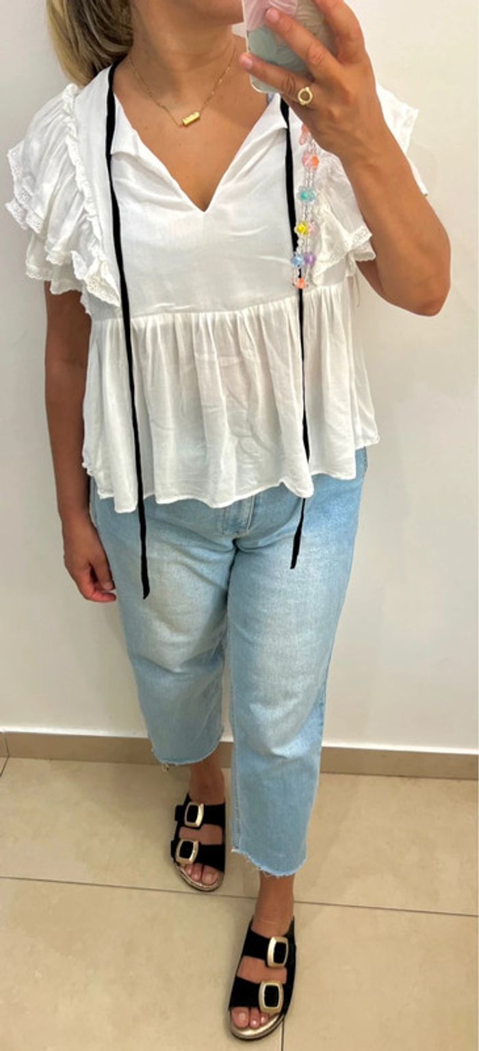 Blouse Zara avec volant Taille M - photo numéro 4