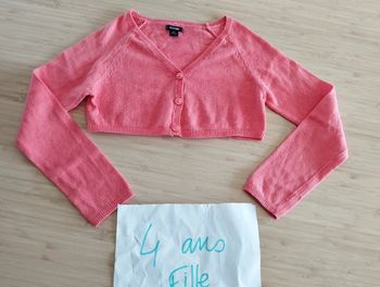 Boléro Kiabi corail 4 ans