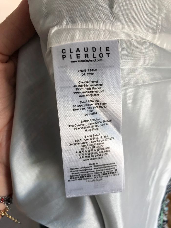 Jupe tweed bleue Claudie Pierlot taille 40 neuve - photo numéro 8