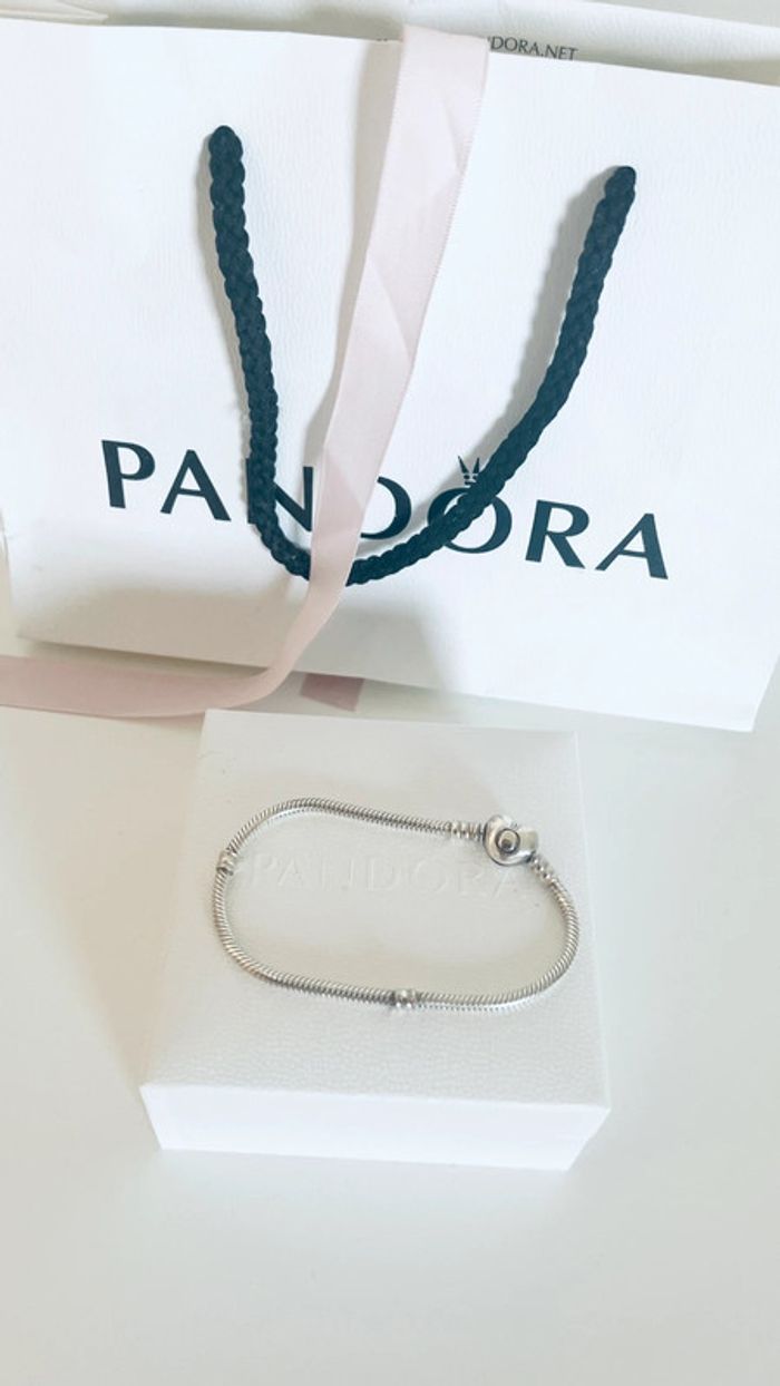 Bracelet Maille Serpent Fermoir Cœur Pandora Moments - photo numéro 12