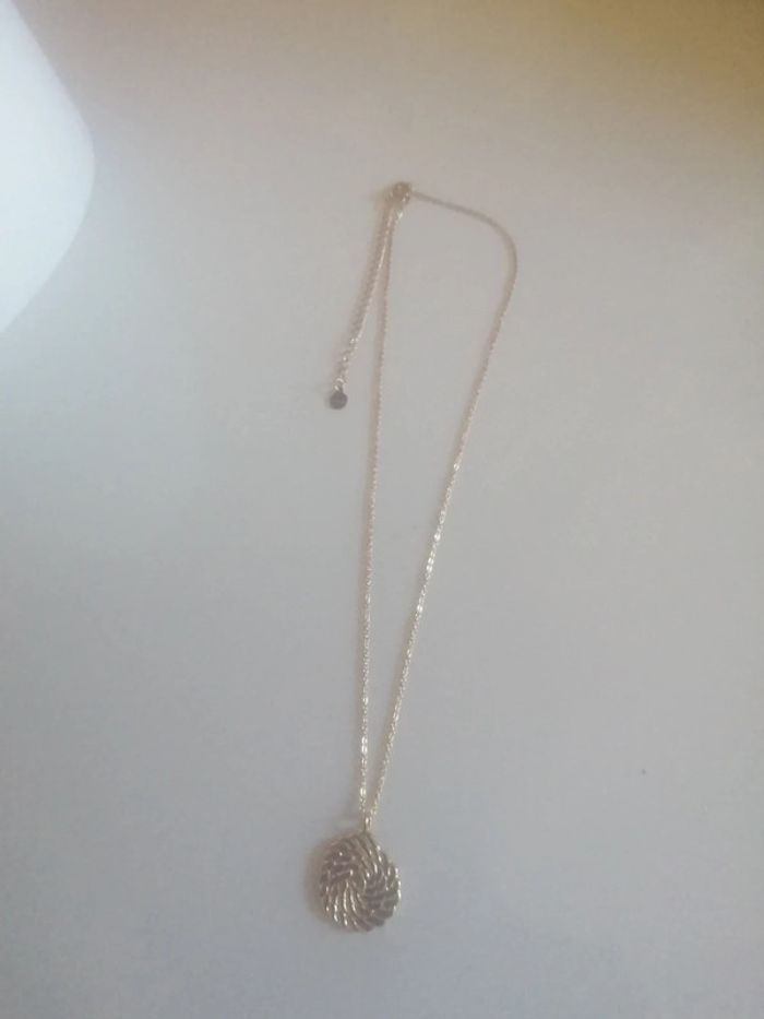 🌸Collier chaîne acier doré pampille texturée "Ikita" Neuf 🌸 - photo numéro 5