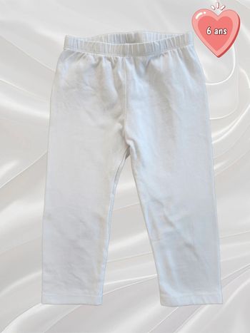 Legging court blanc fille 6 ans