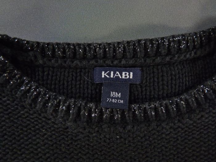 Pull tricot noir argent Kiabi 18 mois 77 – 82 cm fille - photo numéro 2