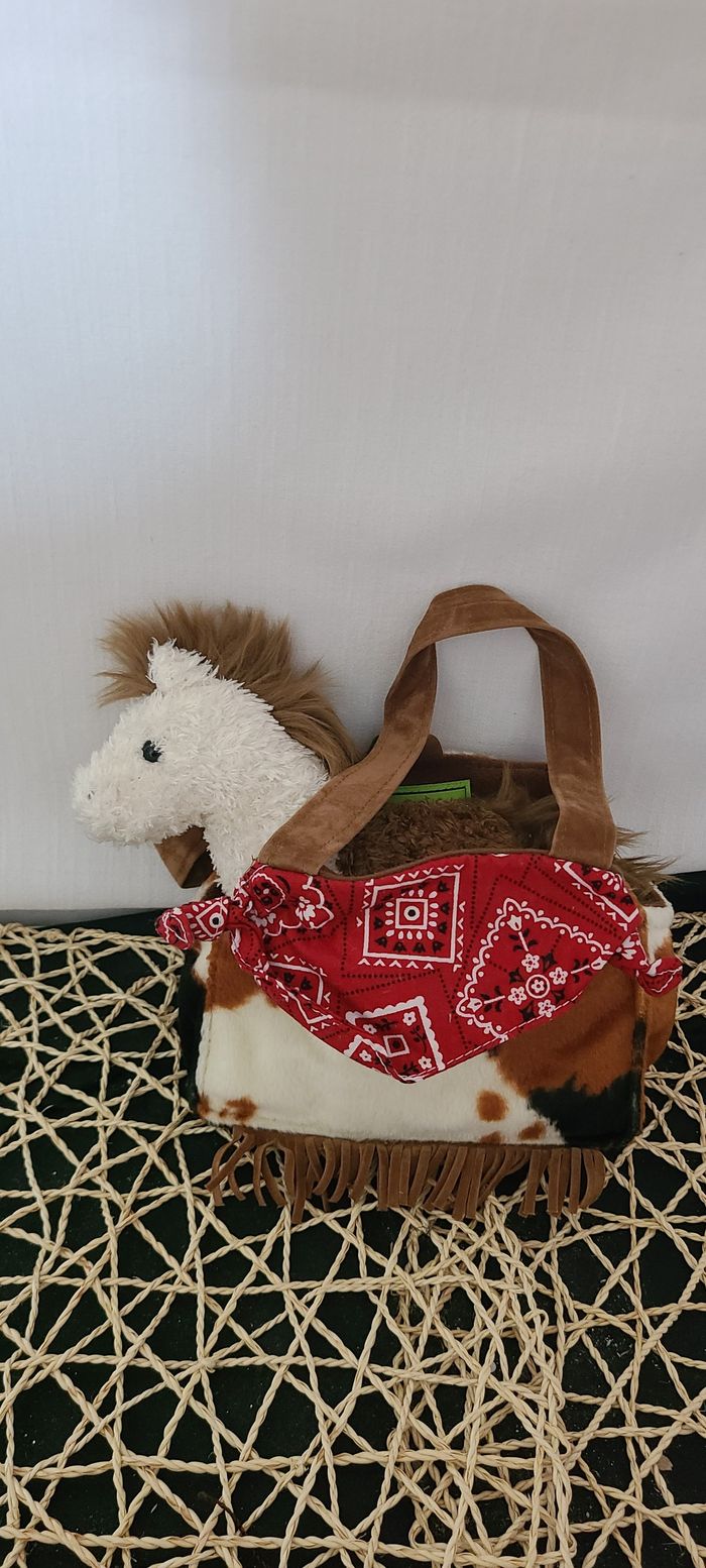 DOUGLAS - Sac à motif cowboy et cheval en peluche