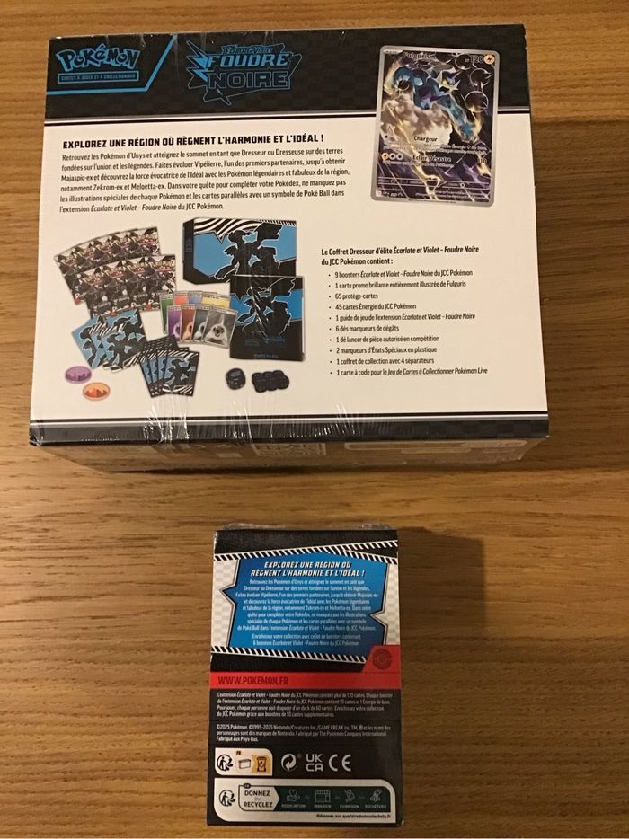 Lot coffrets cartes Pokémon Foudre Noire ETB Bundle EV10.5 15 boosters collection - photo numéro 2
