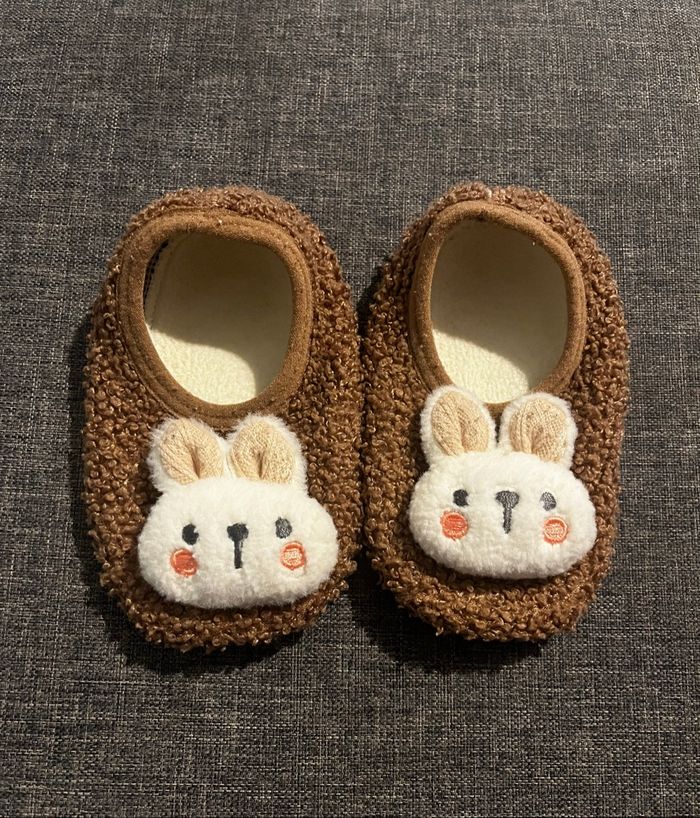 Chaussons chaussettes antidérapantes bébé lapins 0-1 an