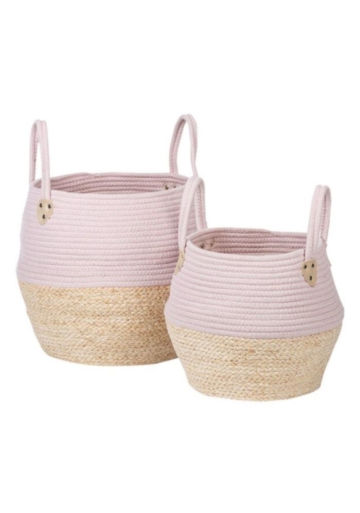 KidsDepot - Lot de 2 paniers de rangement - Rose - Neuf !