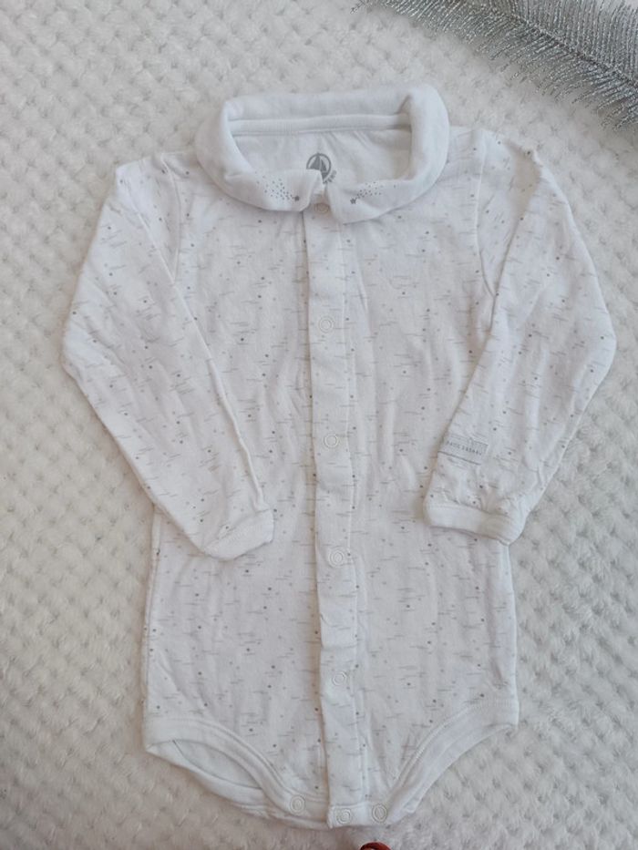🔸Body blanc Petit Bateau 12 mois🔸
