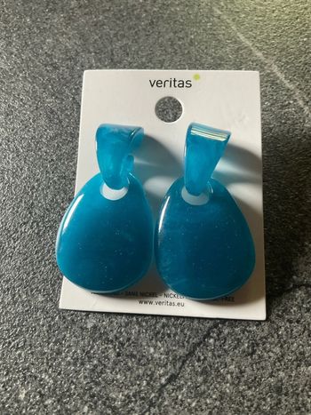 Boucles d’oreilles bleu vert neuve (n°12)