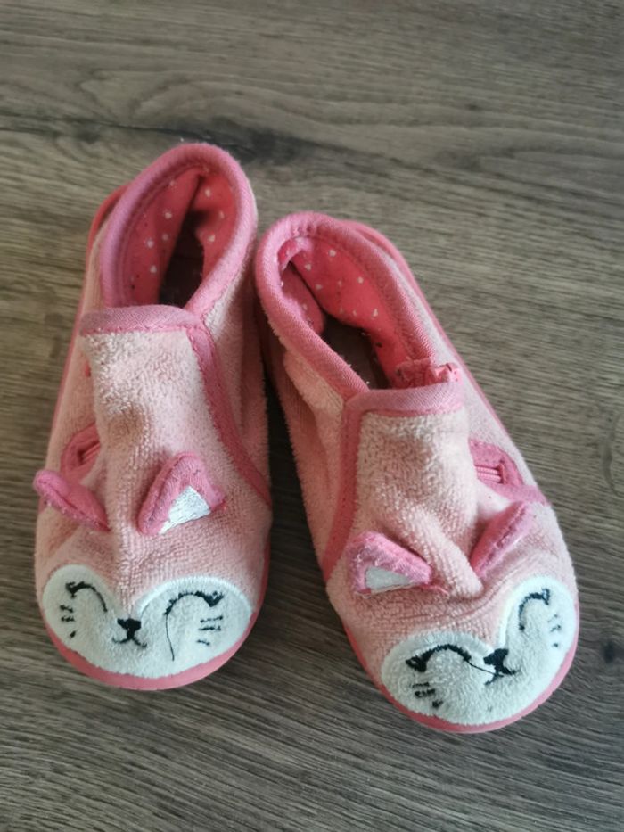 Chaussons chat rose taille 22