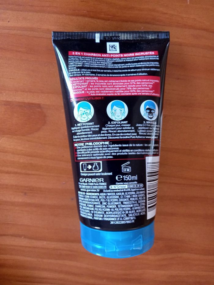Garnier SkinActive Pure Active 3en1 Charbon - photo numéro 2