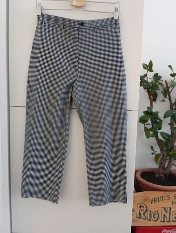 Pantalon vintage cropped 7/8ème à carreaux Vichy Martine blanc