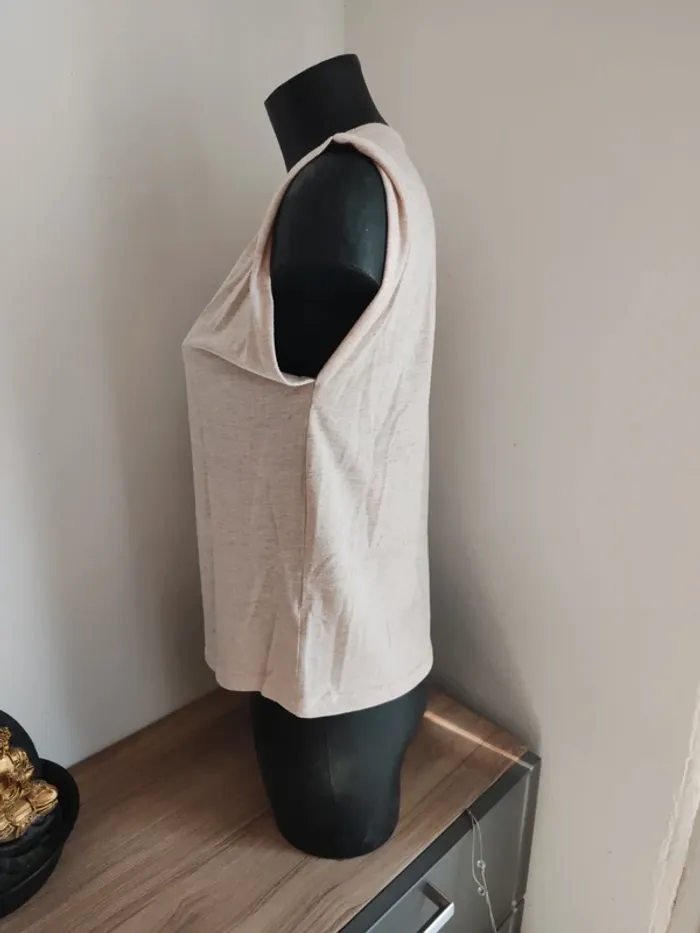 T shirt camaïeu rose clair effet pailleté - photo numéro 2