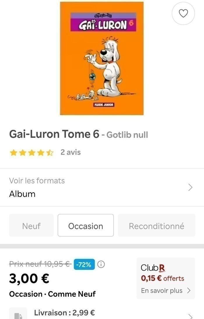 BD Gai Luron 6 - Tome 6 de Gotlib - Éditions Fluide Junior - photo numéro 3