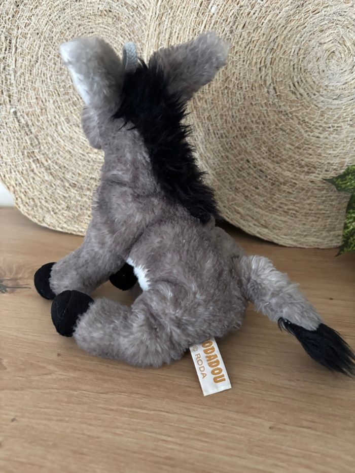 Doudou âne gris noir blanc roda rodadou - photo numéro 3