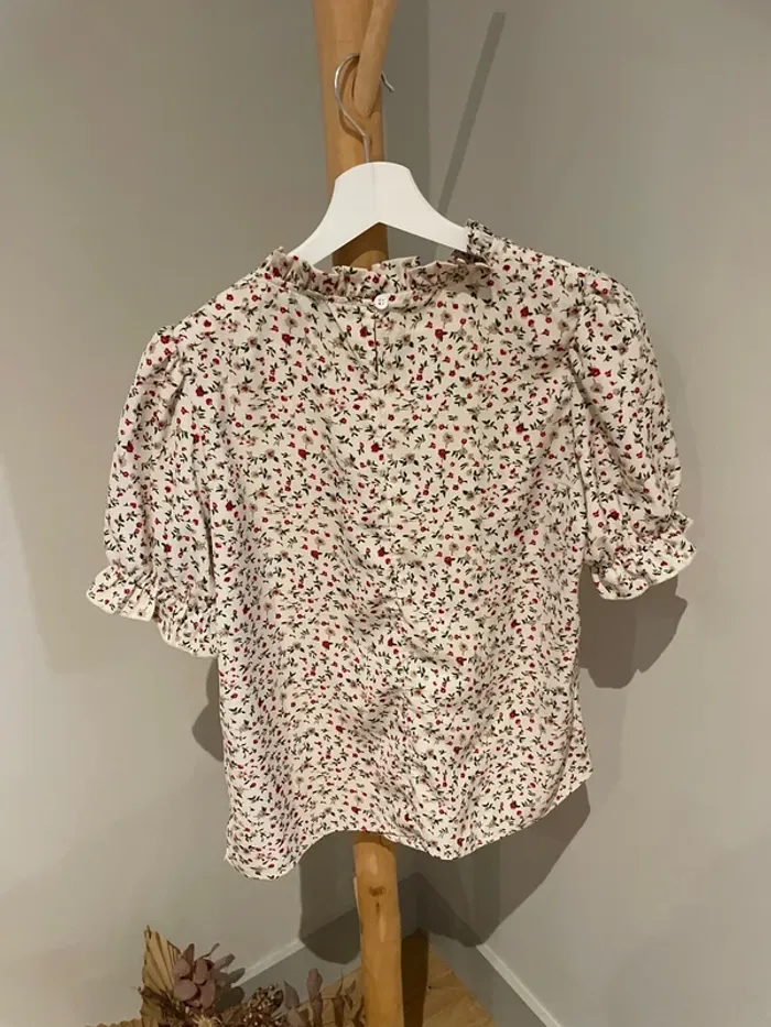 Blouse fleurie beige - photo numéro 4