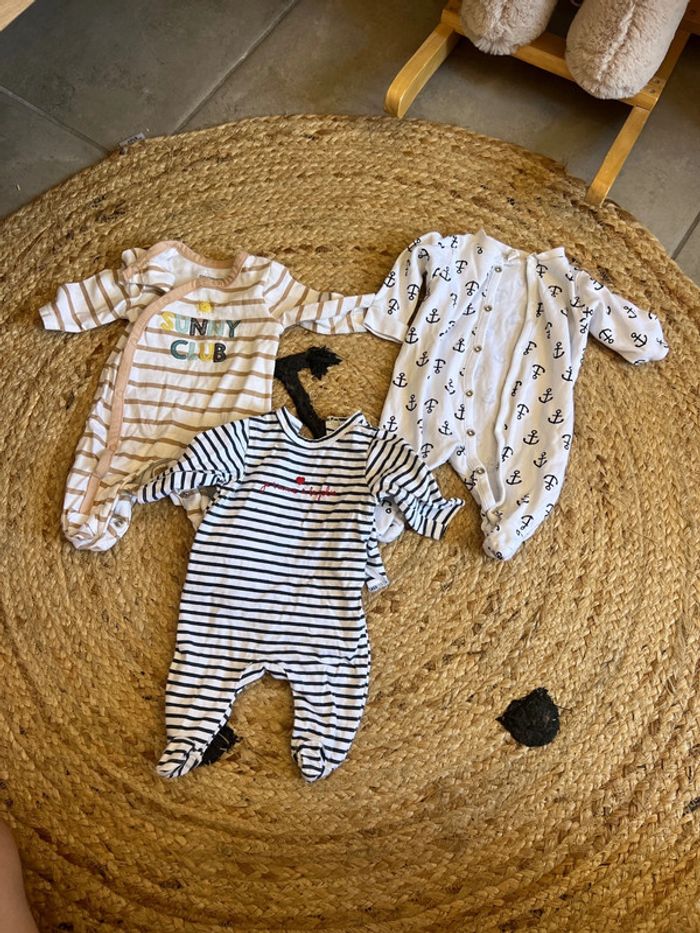 Lot de 3 pyjamas bébé naissance
