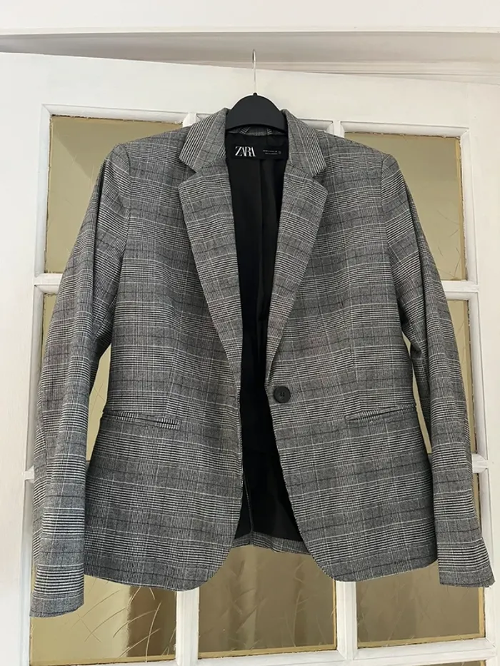 Blazer chic cintré prince de galles Zara - photo numéro 2