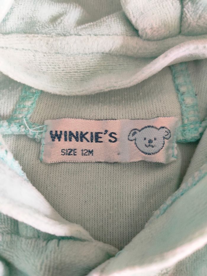 Pyjama chaud 2 pièces avec pieds  12 mois  Winkie's vert pâle - photo numéro 4