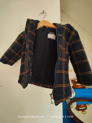 Manteau 18 mois chaud à rayures 