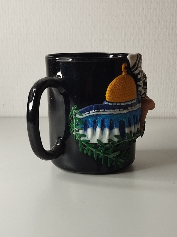 Mug décoré avec pâte polimaire en relief abr023 - photo numéro 2