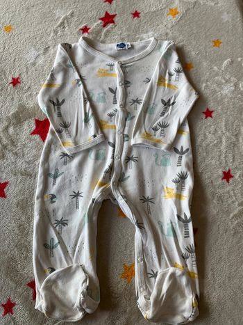 Pyjama d’été Manches Longues Mots D’Enfants Jaune et Vert d’Eau 9M