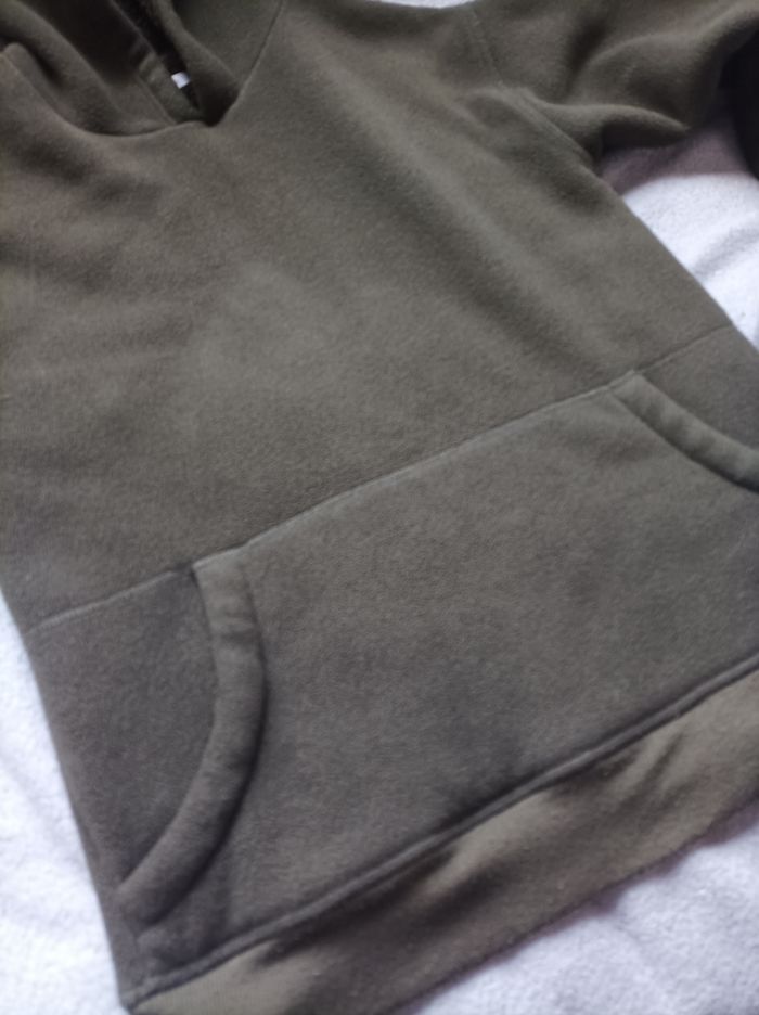 Pull sweats à capuche polaire hivernale poche ventrale |  Gémo | kaki | taille 14ans ou S - photo numéro 3
