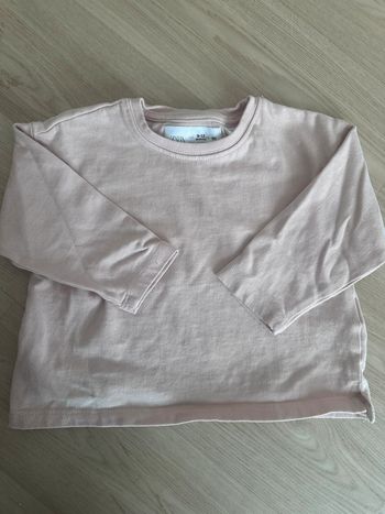 T-shirt manches longues rose poudré Zara 9-12mois