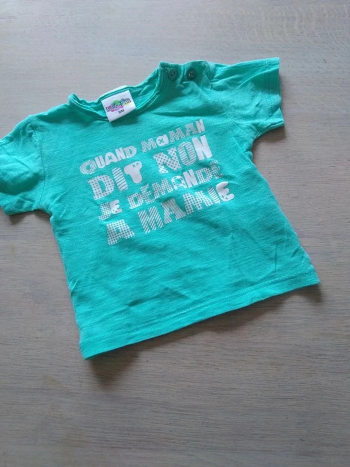 Tee-shirt vert clair 9 mois