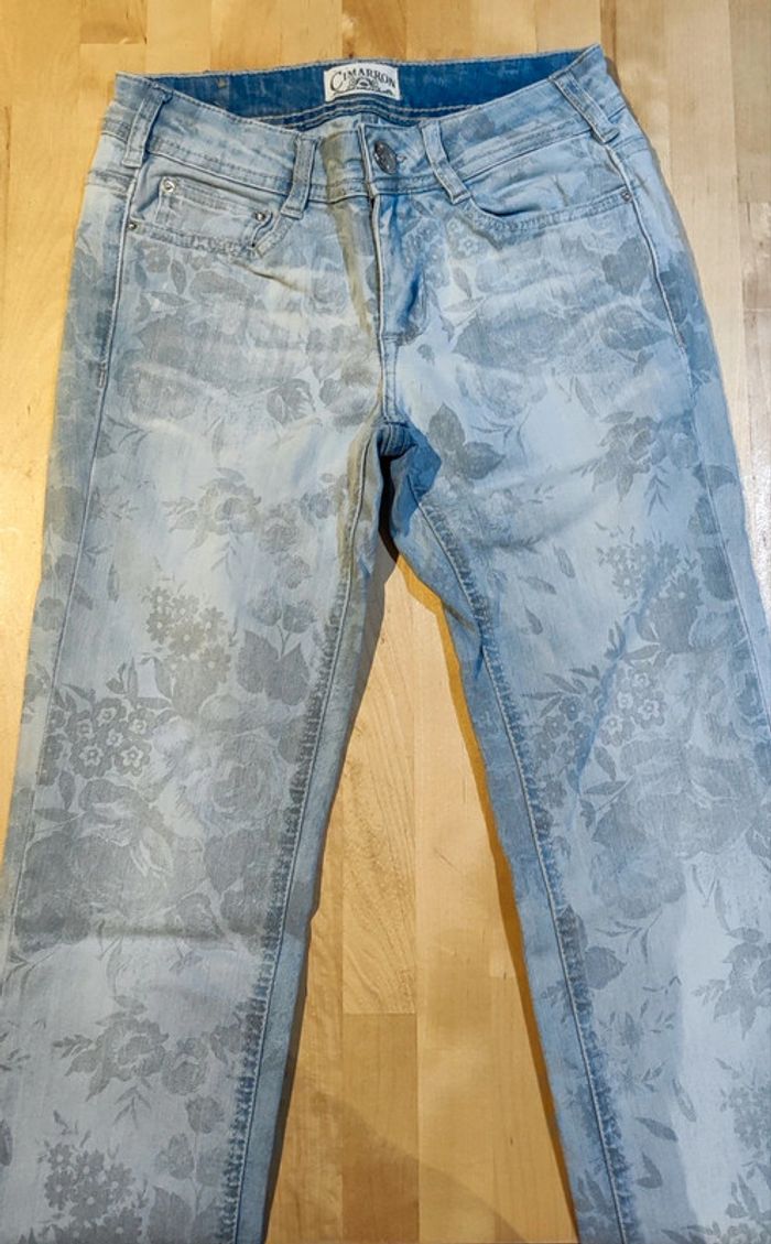 Jean fleurs bleu/gris Cimarron - photo numéro 2