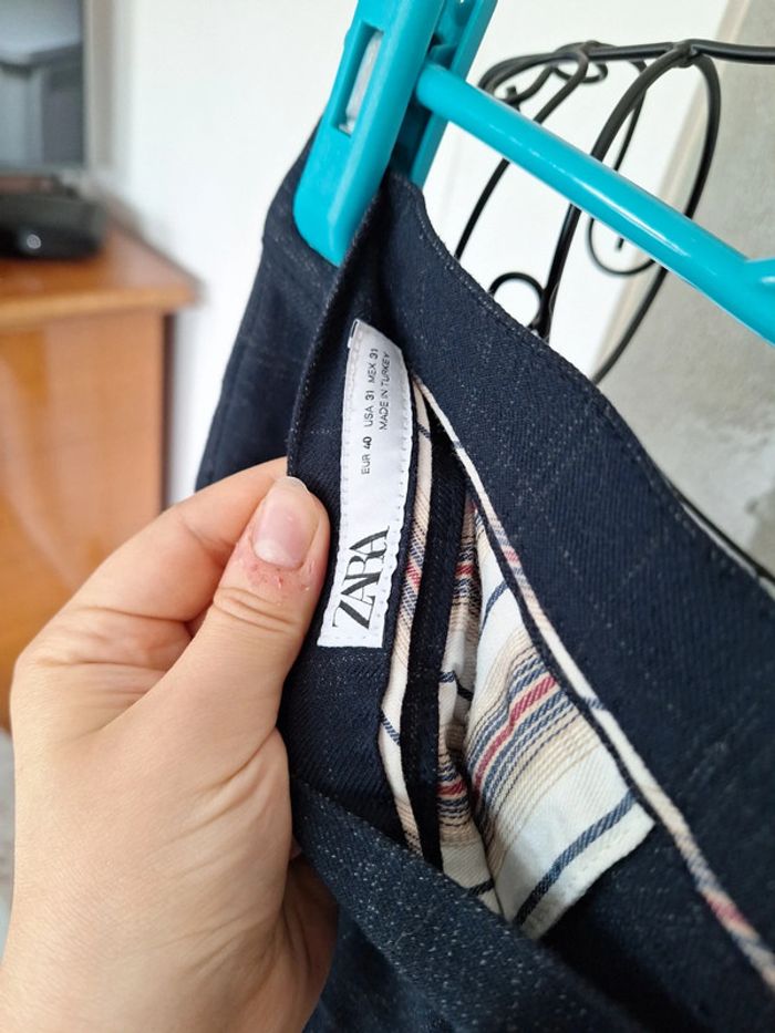 Pantalon à carreaux Zara Taille 40 👻 - photo numéro 4