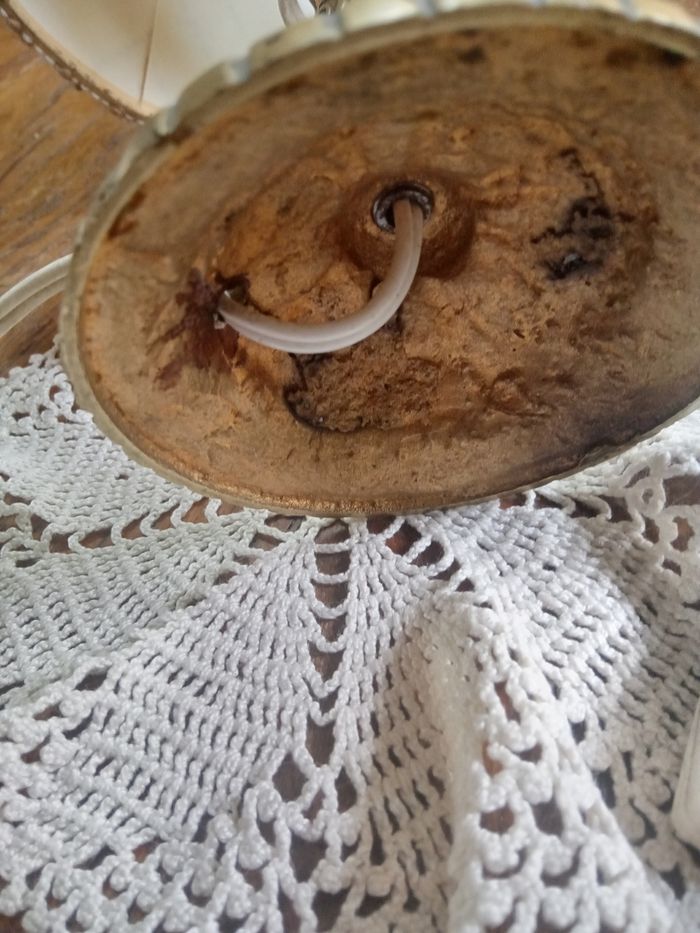 Lampe vintage pied en bronze - photo numéro 8