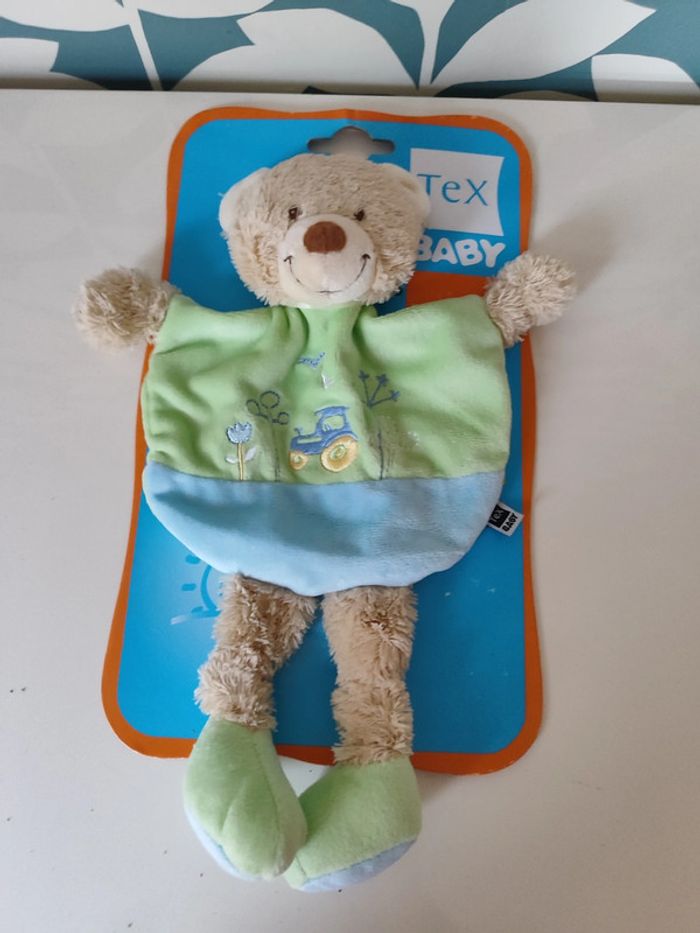 Doudou plat ourson ours nounours tex - photo numéro 5