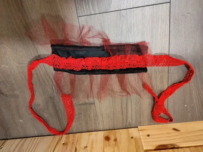 Serre tête handmade headband fait main rouge et noir lolita gothique cyber - photo numéro 3