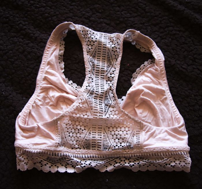 Brassière dentelle / rose poudrée - photo numéro 2