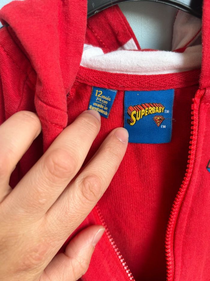 Gilet zippé super baby , 12 mois - photo numéro 3