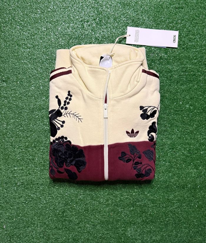 Adidas Originals X ASOS - Veste de survêtement à fleurs brodées - Babeurre / Taille S - photo numéro 3