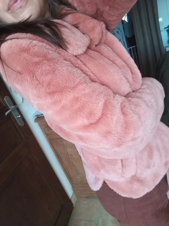 Veste moumoute rose