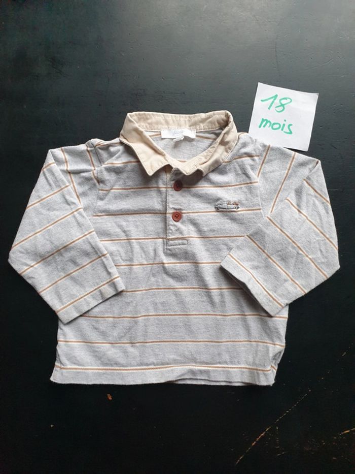 Polo manches longues rayé