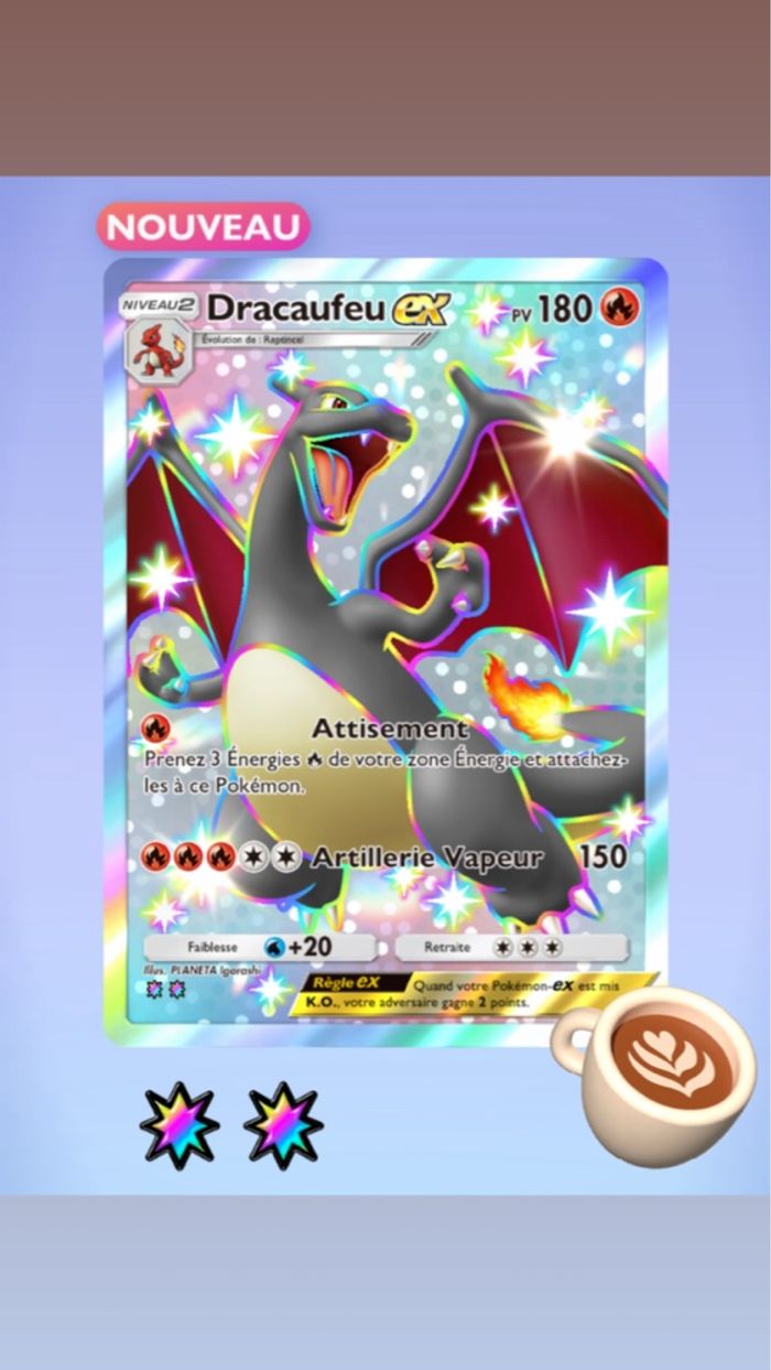 Dracaufeu shiny Pokémon tcg pocket