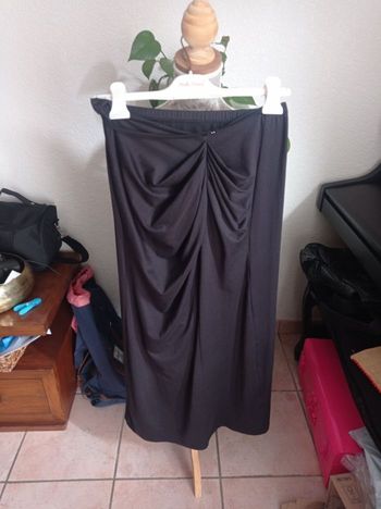 Jupe longue noire taille élastique 