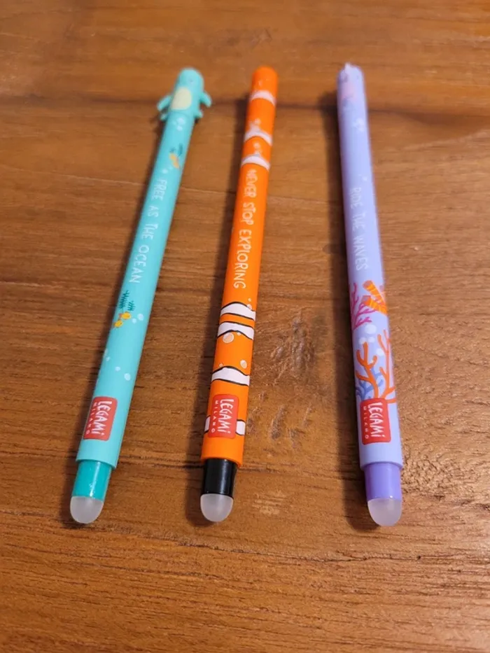 Legami - Set de 3 stylos gel effaçables, Under The Sea, Stylos à encre effaçable - photo numéro 2