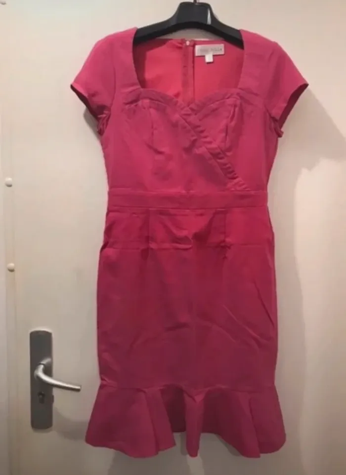 Robe été paper rolls sans manches rose fuchsia taille 40