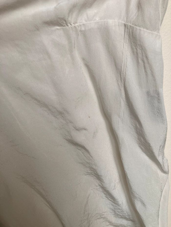 Débardeur blanc soyeux et fluide Ese O bordure dentelle S - photo numéro 5