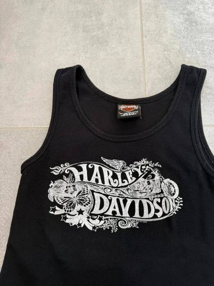 Débardeur Harley Davidson femme noir taille M très bon état - photo numéro 4