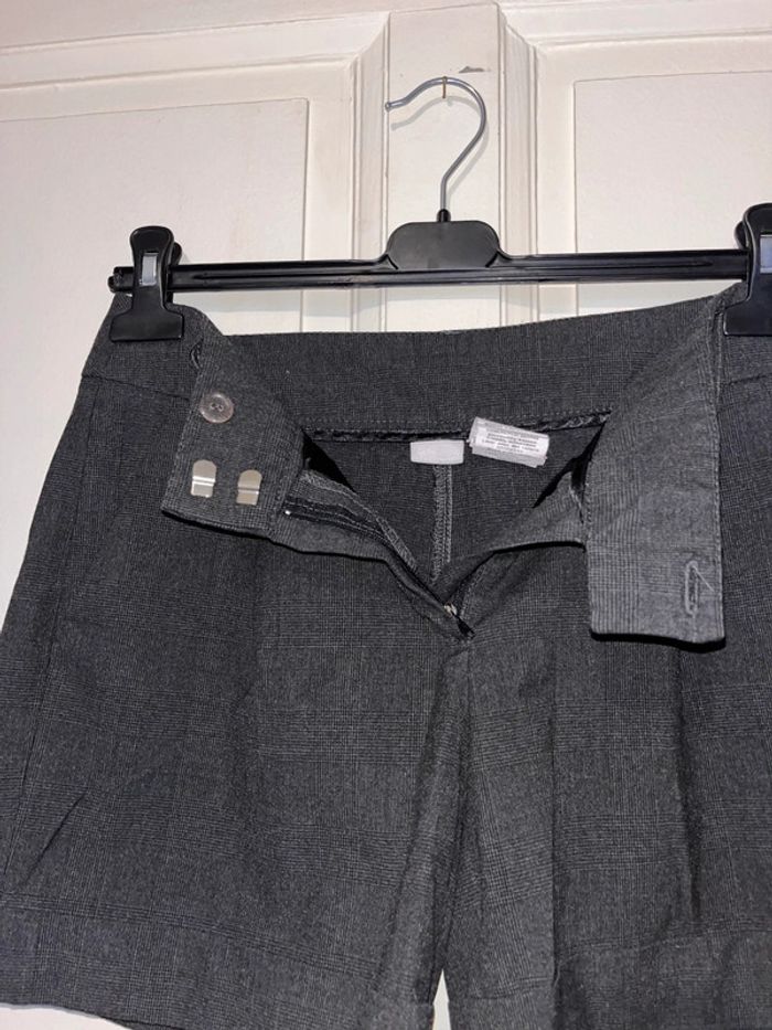 Short taille haute a carreaux gris Camaïeu 36 - photo numéro 2