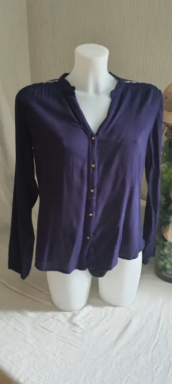 Chemisier bleu marine "Cherry Paris" taille M