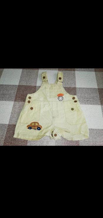 Salopette short 6 mois beige speedy